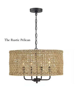 FREE SHIPPING - Large Bohemian Hand Woven Chandelier