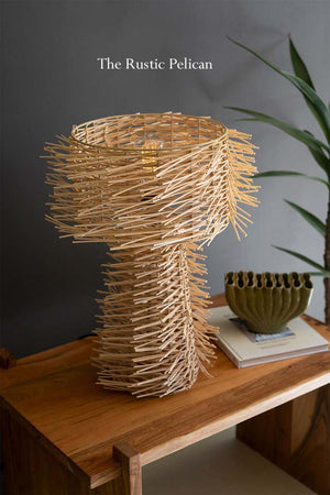 Unique Modern Designer Organic Cane Table Lamp