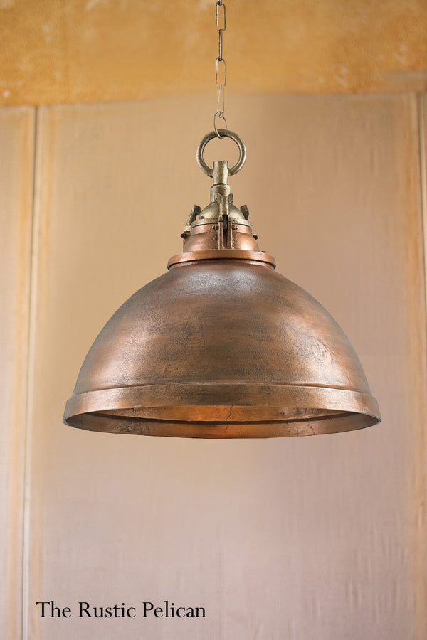 Modern Rustic Copper and Brass Chandelier