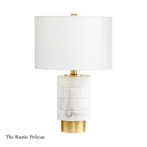   Modern Brass and Marble Table Lamp