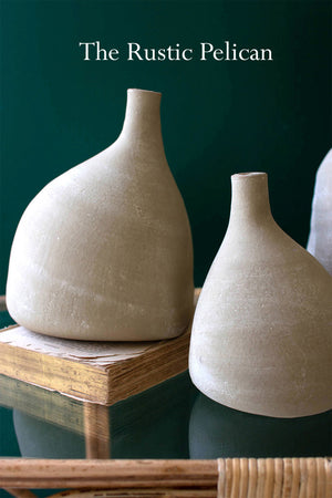 Modern Sculpted Clay Vases Set of 3