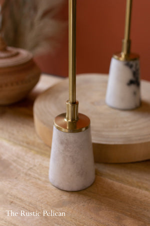 Brass and Marble Candle Holders