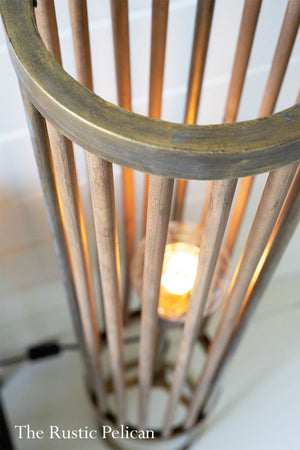 Floor Lamp Modern Brass & Wood 