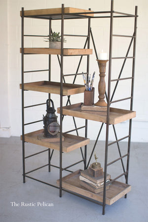 FREE SHIPPING - Modern farmhouse-wood and metal shelves