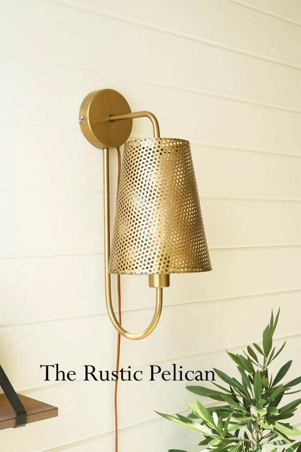 FREE SHIPPING - Modern Farmhouse Antique Brass Wall Sconce