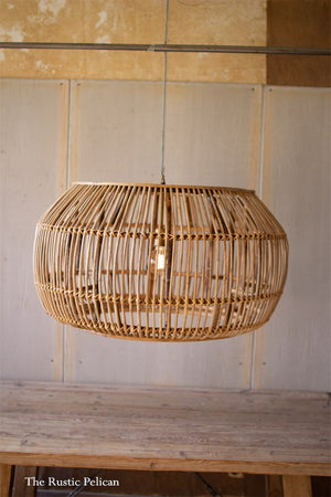 Large modern chandelier- modern farmhouse bamboo pendant light.