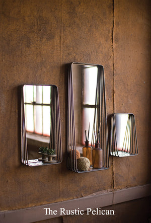 Mirror, Modern Home Decor, Mirror with Shelves, set of three 