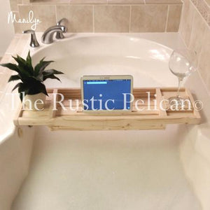 FREE SHIPPING! - Reclaimed Wood bath tray with iPad Tray,