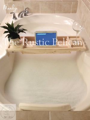 FREE SHIPPING! - Reclaimed Wood bath tray with iPad Tray,