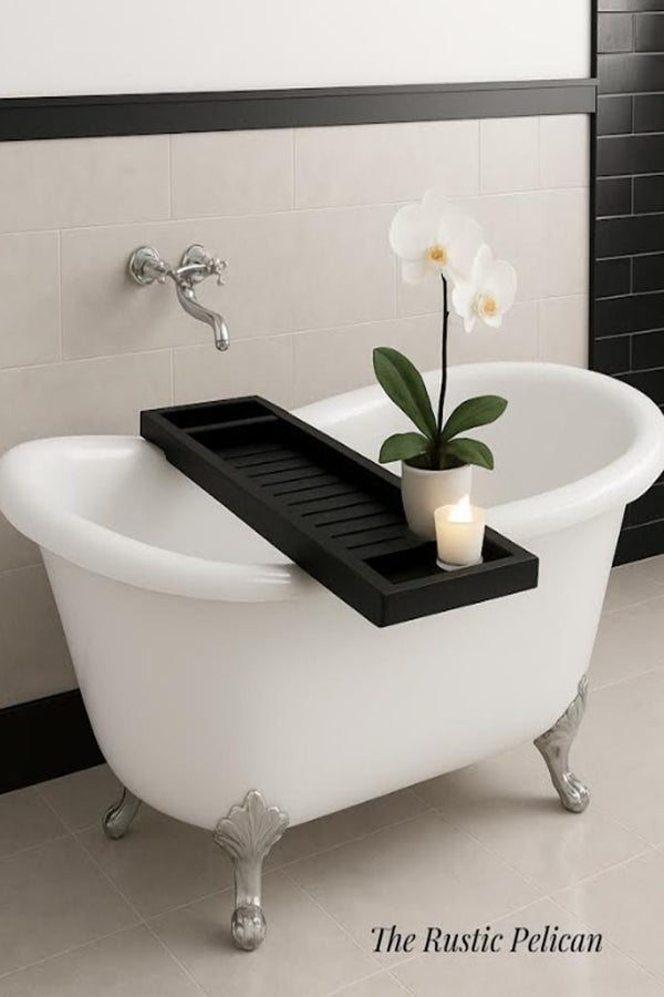 Modern Rustic Wood Bathtub Tray