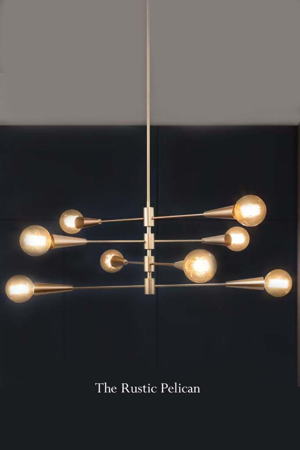 Large Modern Glass Sputnik Chandelier 