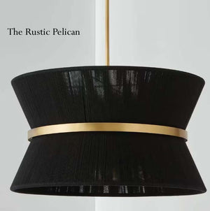 Modern Bohemian Handwoven Black & Brass Chandelier