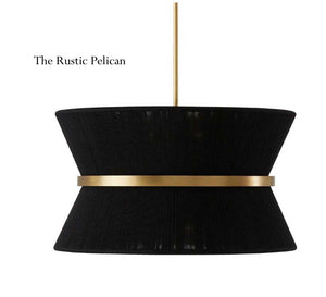 Modern Bohemian Handwoven Black & Brass Chandelier