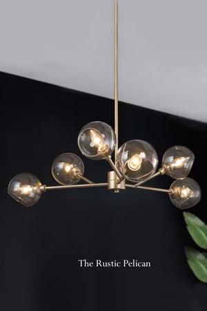 Large Modern Glass Globe Chandelier 