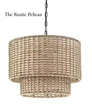 Large Modern Rattan Chandelier