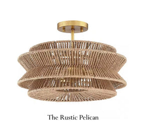 Large Modern Rattan Chandelier