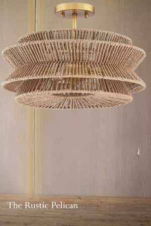 Large Modern Rattan Chandelier