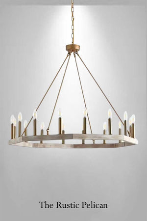 Large Modern Farmhouse Wheel Wagon Chandelier