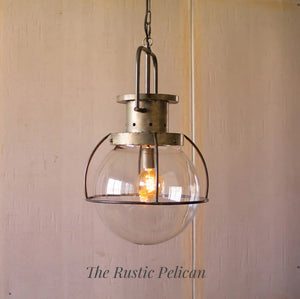 CLEARANCE! SALE! - LARGE MODERN FARMHOUSE GLASS PENDANT LIGHT