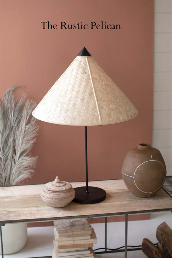  Modern Designer Table Lamp with Rattan Shade