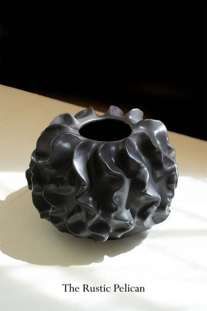 FREE SHIPPING- Modern Black Coral Ceramic Vase