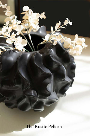 FREE SHIPPING- Modern Black Coral Ceramic Vase