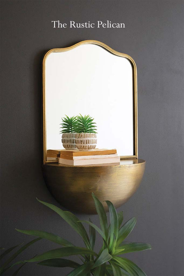 Modern Antique Brass Accent Mirror 