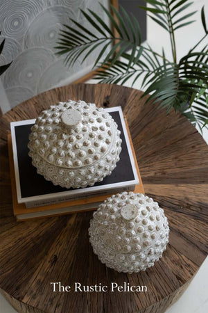 Home Decor-ceramic coastal modern hobnail canisters