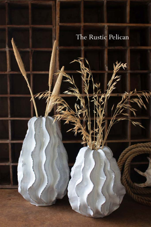 Home Decor-Modern-Clay-Vase-Table Decor-Contemporary-Ruffle-Vase-Free ...