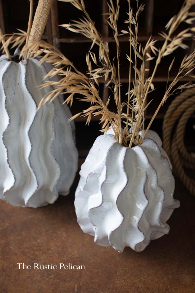 Home Decor-Modern-Clay-Vase-Table Decor-Contemporary-Ruffle-Vase-Free ...