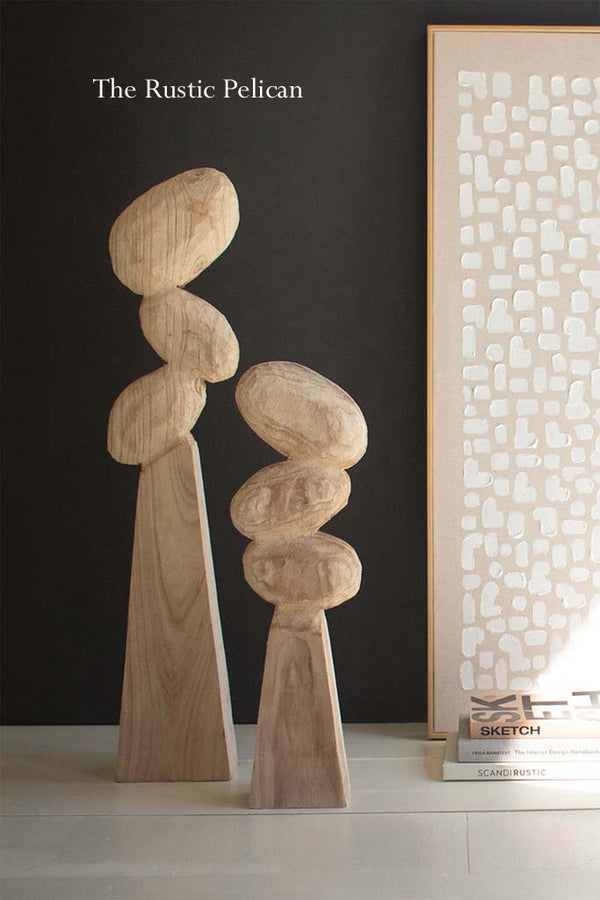 Free Shipping - Large Modern Wooden Sculptures Set of 2