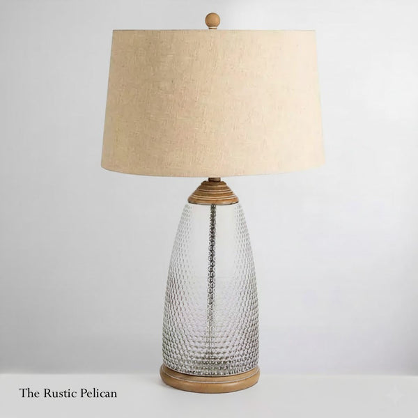 FREE SHIPPING - Modern Vintage Hobnail Glass Table Lamp