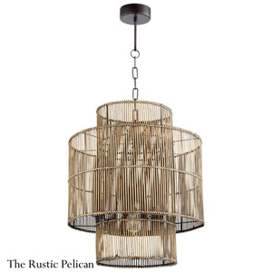 Large Modern Farmhouse Bamboo Chandelier