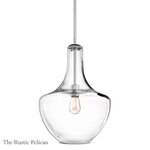 Large Modern farmhouse Glass Pendant Light