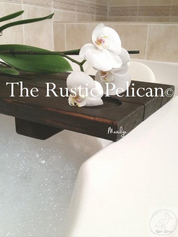 Rustic Bathtub Tray - Wood Bath Tray