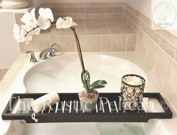 Bath Tray - Shower Caddy, Bathroom Storage, clawfoot tub tray