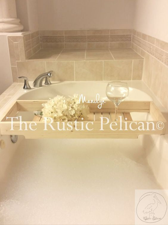 SALE! - Modern Rustic Wooden Bath Tray