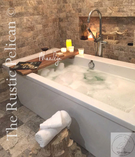 Modern Rustic Decor, Wood Bath Tray, Modern Home Decor, Free Shipping ...