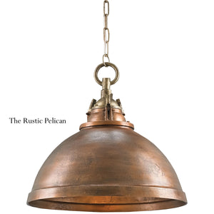 Modern Rustic Copper and Brass Chandelier
