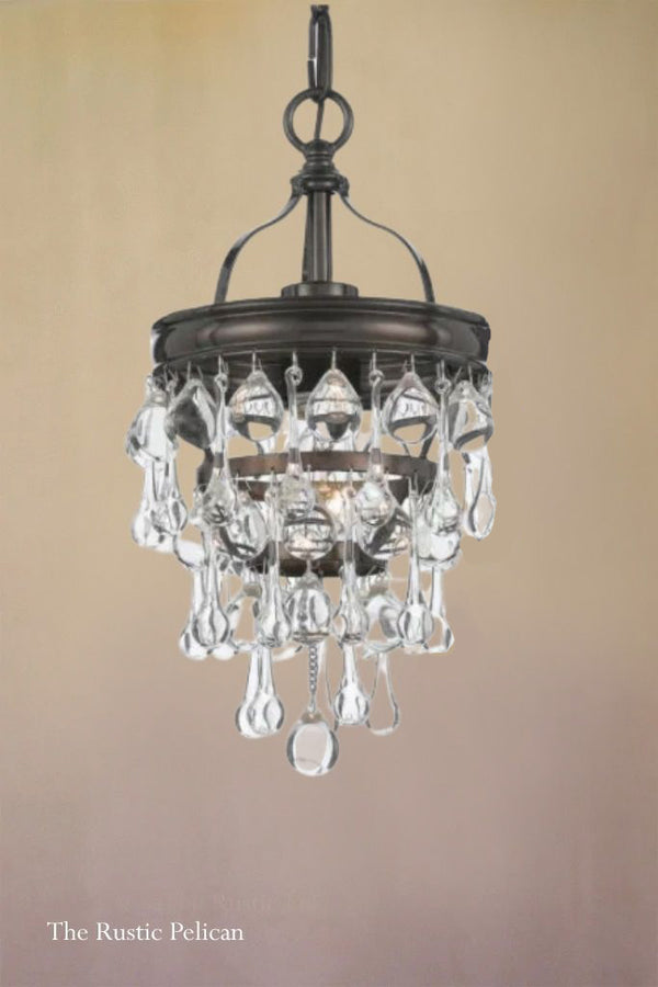 FREE SHIPPING ~ Modern Farmhouse Crystal Chandelier