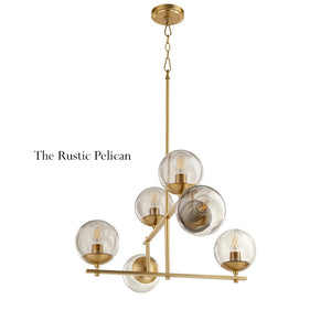 Large Modern Glass Globe Chandelier