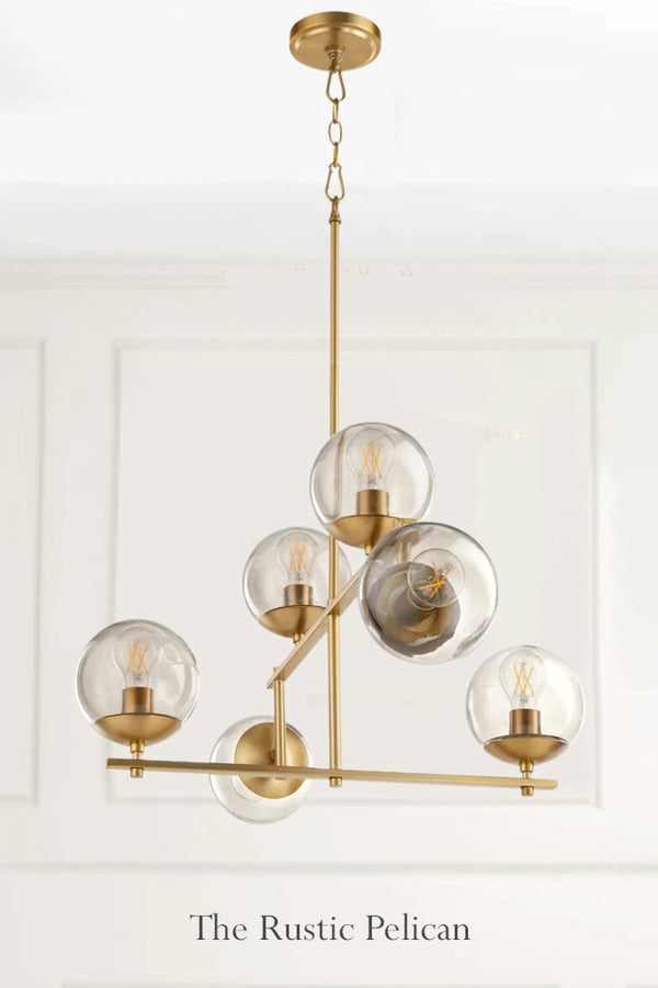 Large Modern Glass Globe Chandelier