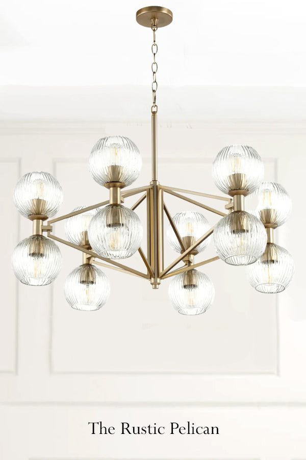 Luxury Chandelier with 12 Glass Globe Lights