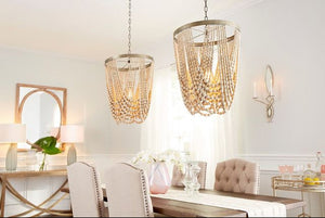 FREE SHIPPING - Modern Farmhouse Bohemian Beaded Chandelier