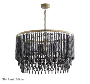 Modern Farmhouse Bohemian Beaded Chandelier