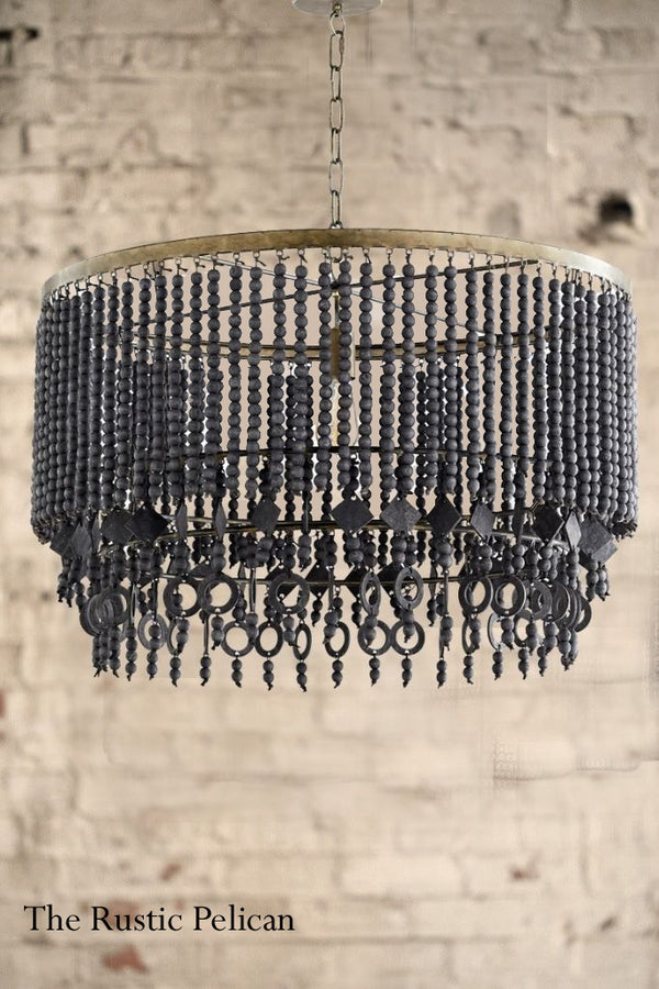 Modern Farmhouse Bohemian Beaded Chandelier