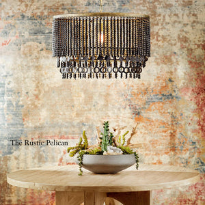 Modern Farmhouse Bohemian Beaded Chandelier