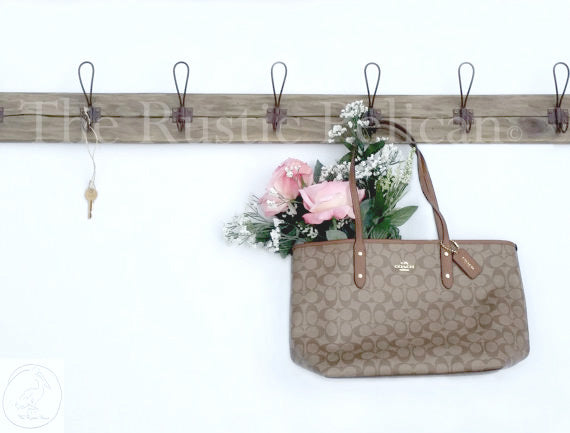 Coat Rack- 6' Foot Large Wood Modern Farmhouse -Vintage Hooks