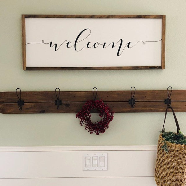 Modern Farmhouse Wall Mounted Wooden Coat Rack