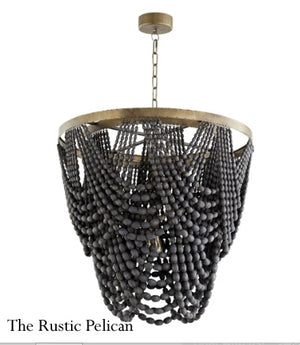 Large Modern Farmhouse Bohemian Beaded Chandelier